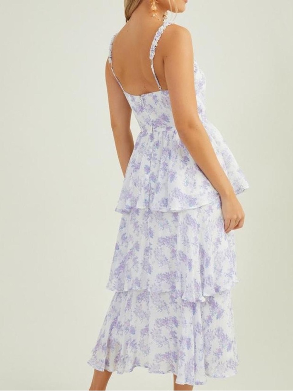 Altar’d State Tiered Lavender Floral Midi Dress - NWT